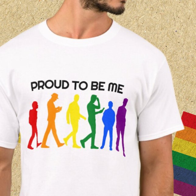 stolt att vara Me Gay pride Male Silhouettes T Shirt (Skapare uppladdad)