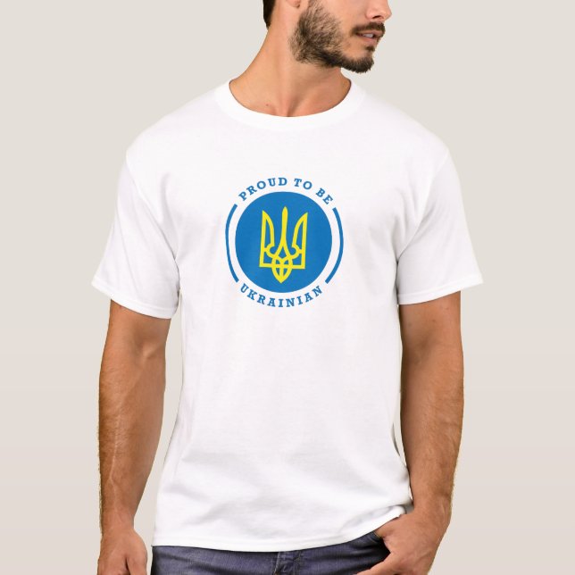 Stolt att vara ukrainskt underteckna med t-shirt (Framsida)