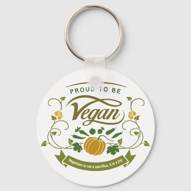 stolt att vara Vegan Nyckelring (Framsida)