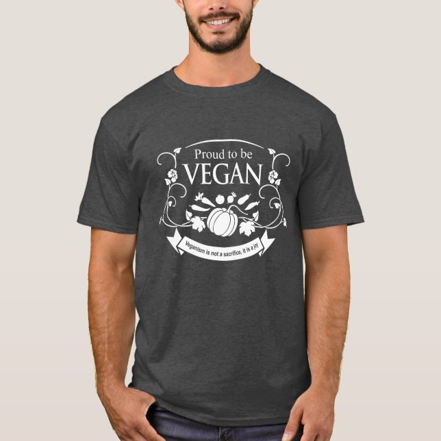 stolt att vara Vegan T Shirt (Framsida)