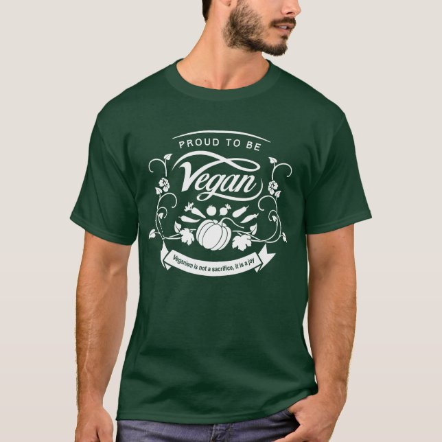stolt att vara Vegan T Shirt (Framsida)