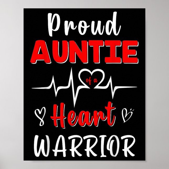 stolt Auntie of a Heart Warrior Chd Awareness Surv Poster (Framsidan)