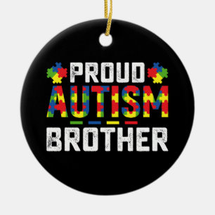 Stolt Autism Bror Medvetenhet Autistisk Familj Julgransprydnad Keramik