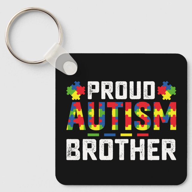 Stolt Autism Bror Medvetenhet Autistisk Familj Nyckelring (Framsida)
