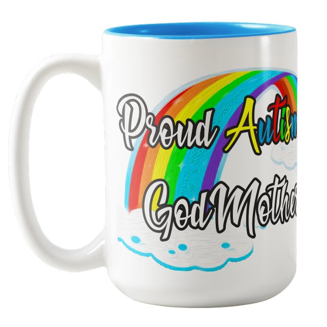 Stolt Autism Gudmor Två-Tonad Mugg (Proud Autism Godmother Two-Tone Coffee Mug)