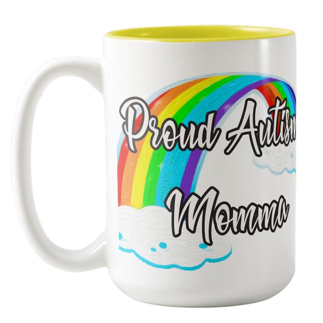 Stolt Autism Mama Två-Tonad Mugg (Proud Autism Mama Two-Tone Coffee Mug)