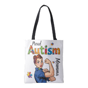 Stolt Autism-Mamma Inköpsbar återanvändbar varukor Tygkasse
