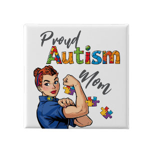 Stolt autism mamma knapp Pins Badge