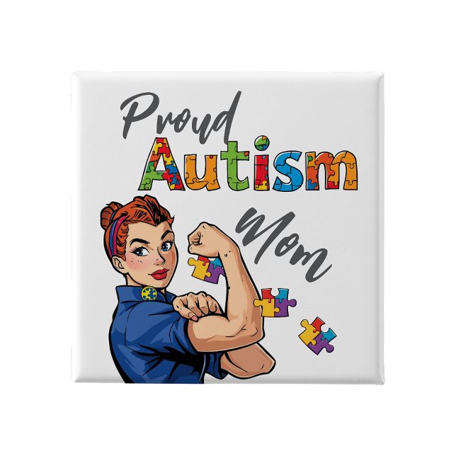 Stolt autism mamma knapp Pins Badge (Proud autism mom button Pin Badge)