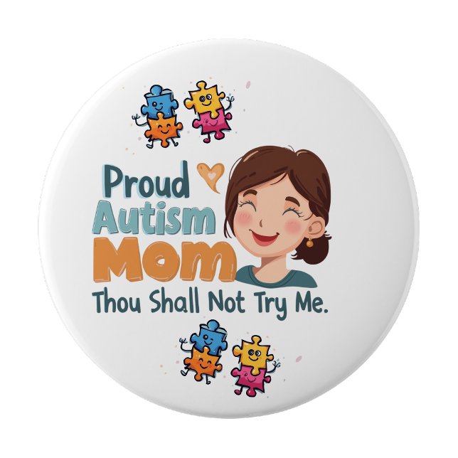 Stolt Autism Mamma Märke Pin Knapp Märke (Proud Autism Mom Badge Pin Button Badge)