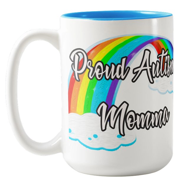 Stolt Autism Mamma Pastell-pussel Två-Tonad Mugg (Proud Autism Momma Pastel puzzles Two-Tone Coffee Mug)