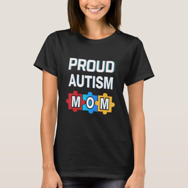 Stolt Autism Mamma Viktig T Shirt (Framsida)