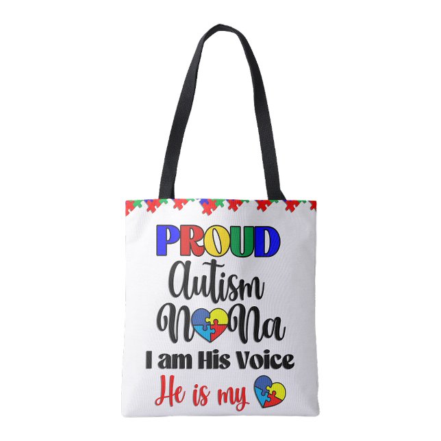 Stolt Autism Mormor Shopping-handväska  Tygkasse (Proud Autism Nana Shopping tote bag)