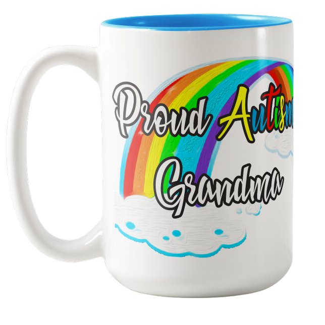 Stolt Autism Mormor Två-Tonad Mugg (Proud Autism Grandma Two-Tone Coffee Mug)