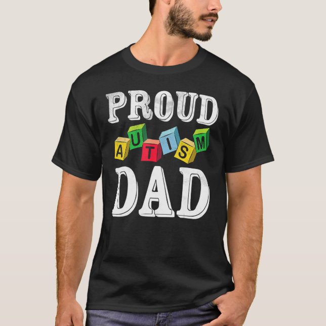 stolt autism Pappa för det autistiska barnet Pappa T Shirt (Framsida)