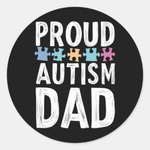 stolt Autism Pappa - starka röster och Kärlek Sti Runt Klistermärke