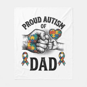 Stolt Autism Pappa Vintage Gravyr Medvetenhet T-sh Fleecefilt