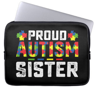 Stolt Autism Syskon Medvetenhet Autistisk Familj Laptop Fodral