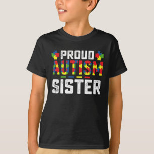 Stolt Autism syster medvetenhet Autistisk Familj T Shirt