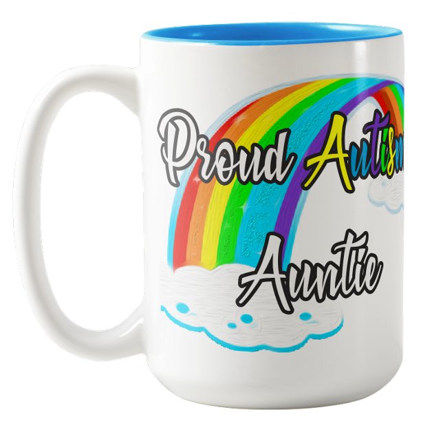 Stolt Autism Tant Två-Tonad Mugg (Proud Autism Auntie Two-Tone Coffee Mug)