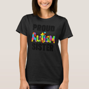 Stolt Autismssyster Autism Medvetenhet Matchande F T Shirt