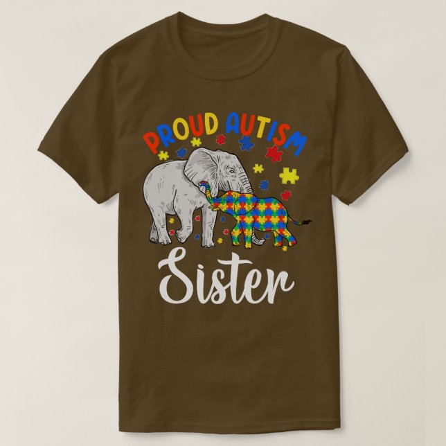 stolt autismsyster elephant t shirt (Design framsida)