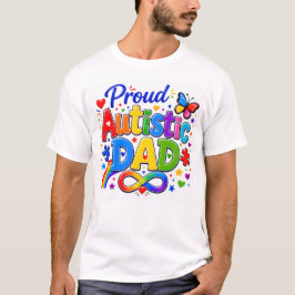 Stolt autistisk pappa Färgrik autismsacceptans T Shirt