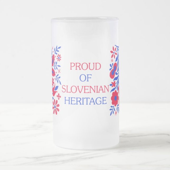 Stolt av den slovenska arvmuggen frostat ölglas (Center)
