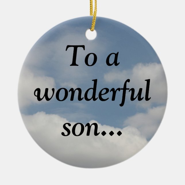 Stolt av min kloka son (Proverbs23:15 - 16) Julgransprydnad Keramik (Framsidan)