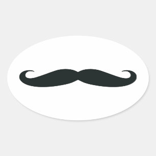 Stolt av min Stache….,Mustasch Ovalt Klistermärke
