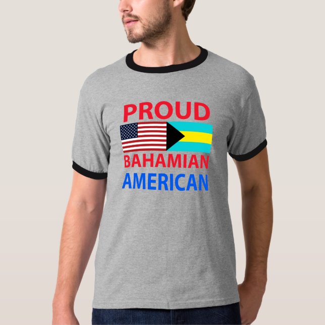 Stolt bahamansk amerikan t-shirt (Framsida)