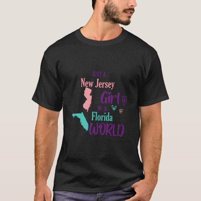Stolt Bara En New Jersey I En Florida-Värld T Shirt (Framsida)