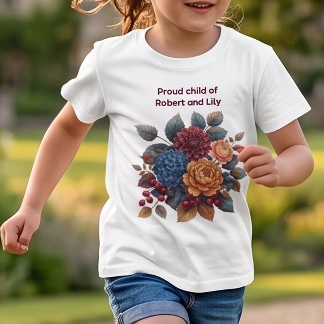Stolt Barn Vintage Rik Blommig Barn T-Shirt (Skapare uppladdad)