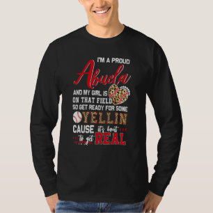 Stolt baseboll abuela baseboll familj matchande t shirt