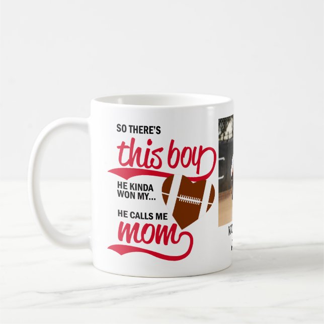 Stolt Baseboll Mamma Foto Kaffemugg (Vänster)