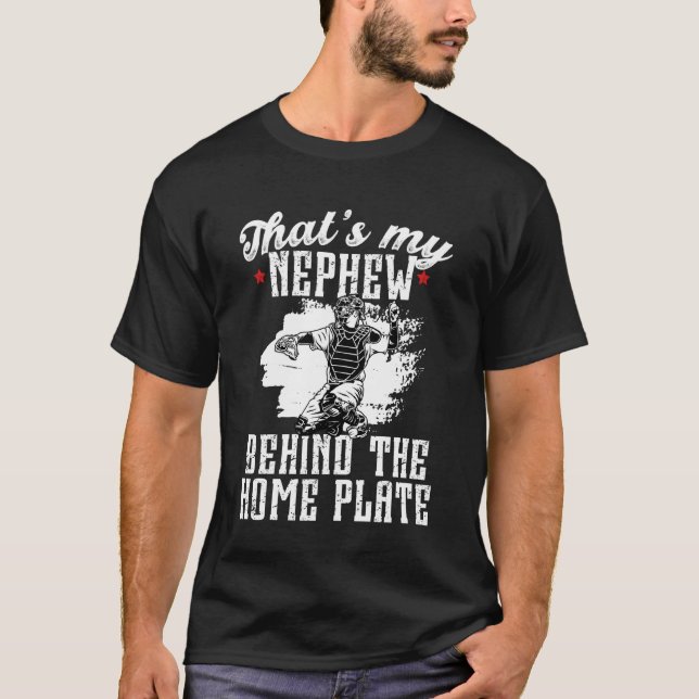 Stolt Basebollfångare Farbror Till En Basebollfång T Shirt (Framsida)