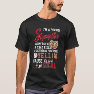 Stolt basebollstyvmoder Baseboll Familj Matchande T Shirt