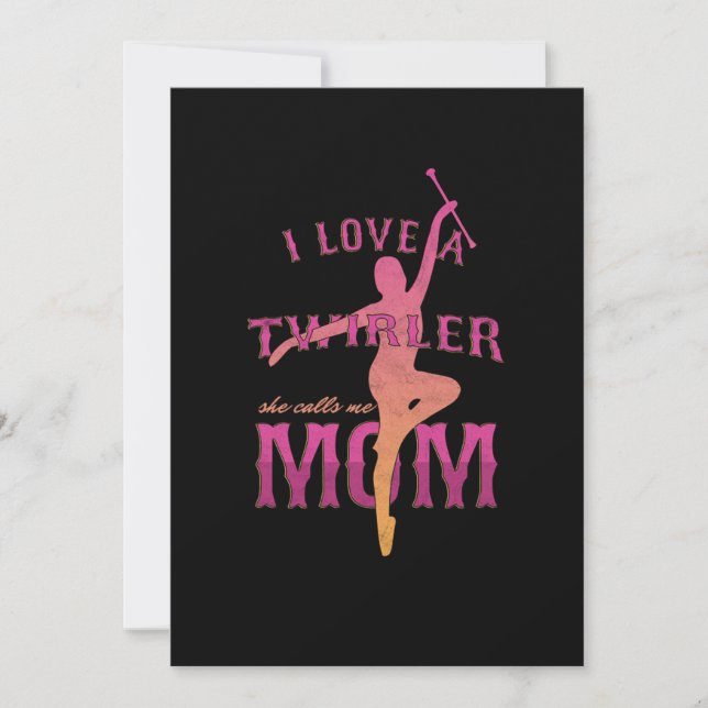 Stolt batongvirvlande mamma majorett mamma Jag äls Inbjudningar (Framsida)