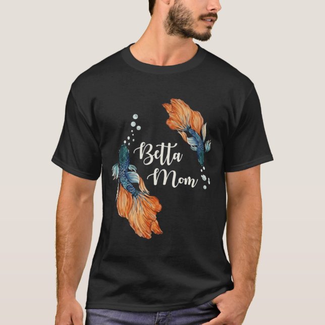 Stolt Betta Mamma Siamese Fighting Fish Akvarell A T Shirt (Framsida)