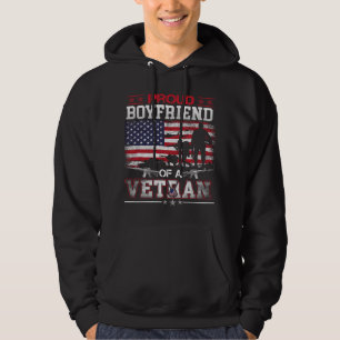 stolt bojvän till en militär veteran USA flagga Ve Hoodie