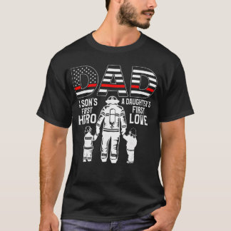 Stolt brandman pappa pappa brandman pappa fäder Da T Shirt