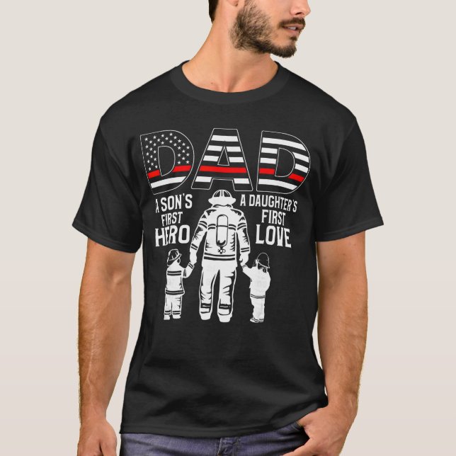 Stolt brandman pappa pappa brandman pappa fäder Da T Shirt (Framsida)