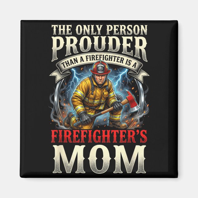 Stolt brandmannamamma brandförbundsdesign magnet (Framsidan)