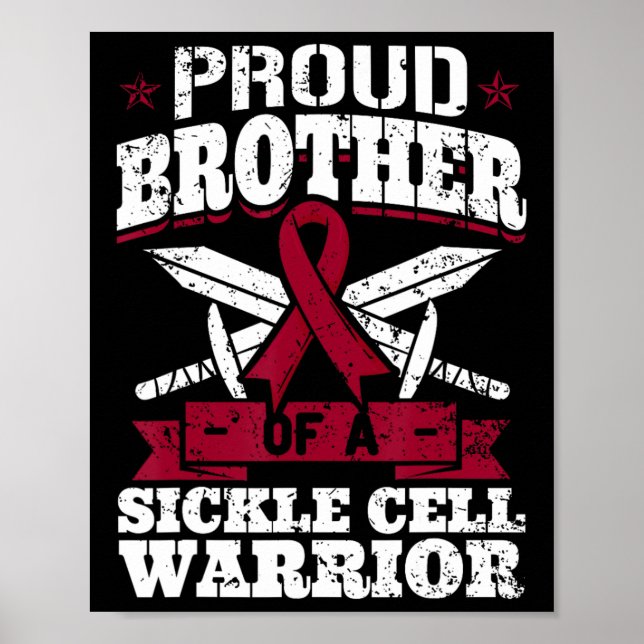 stolt broder för en sicklecellWarrior Scd Awarene Poster (Framsidan)