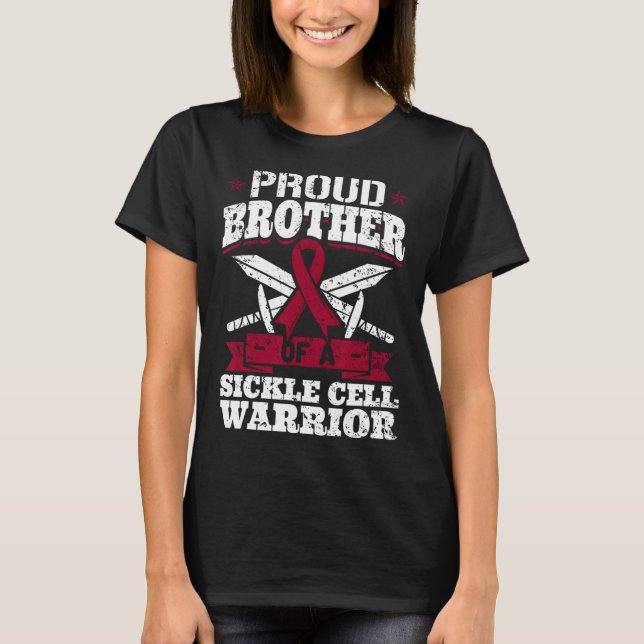 stolt broder för en sicklecellWarrior Scd Awarene T Shirt (Framsida)