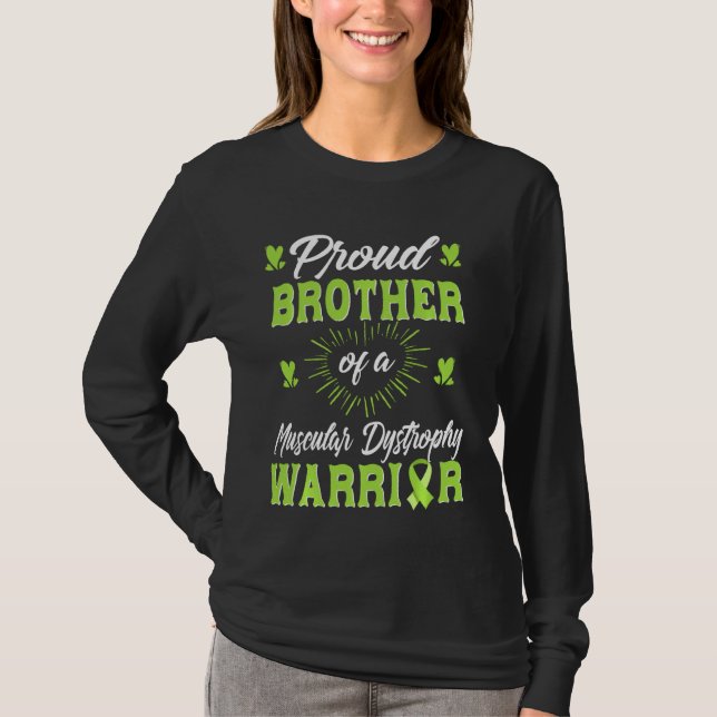 stolt broder till en muskeldystrofi Warrior Awa T Shirt (Framsida)