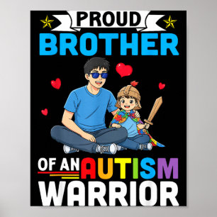 Stolt bror autism medvetenhet krigare stöd för poster
