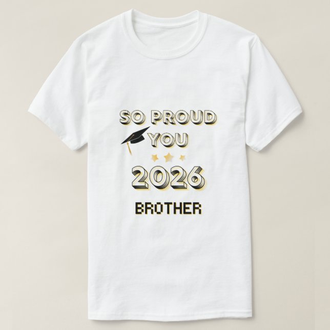 Stolt bror Klass 2026 Examen T-shirt (Design framsida)