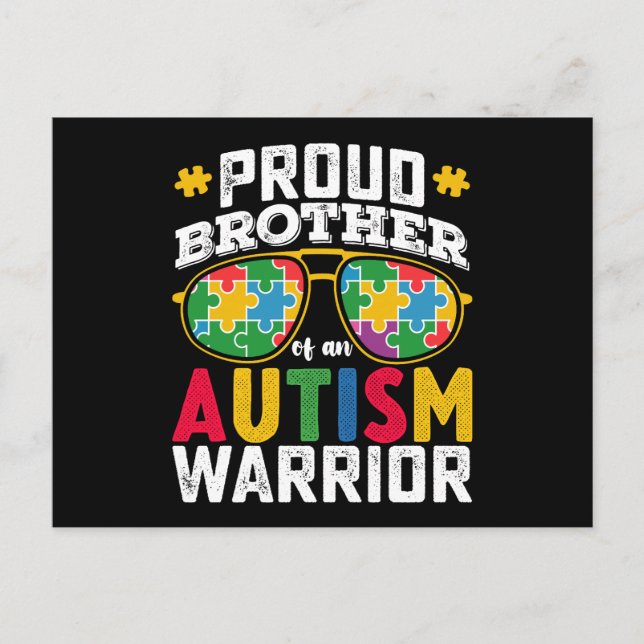 stolt bror till en Autismkrigarfamilj Vykort (Framsida)