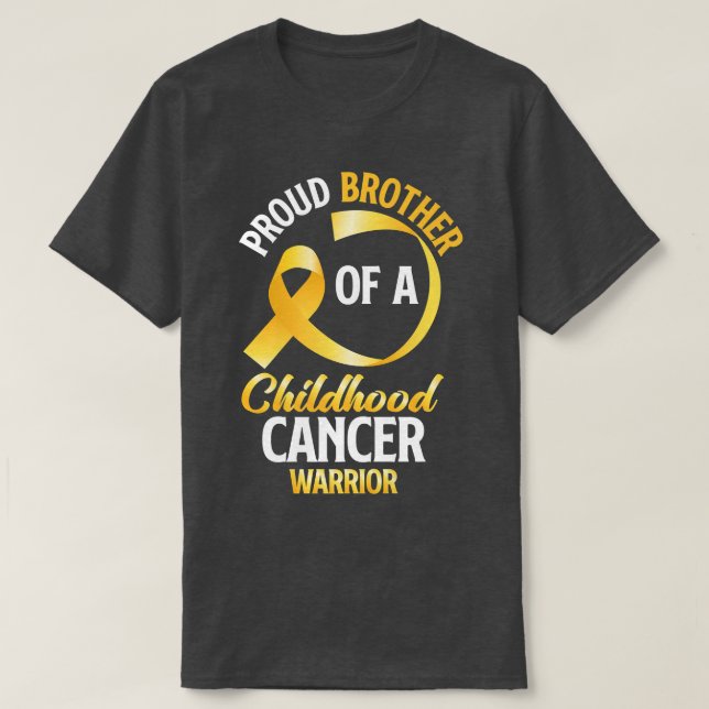 stolt bror till en barncancerkårbroder t shirt (Design framsida)